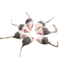 Rabbit Fur mice cat toy with rattle